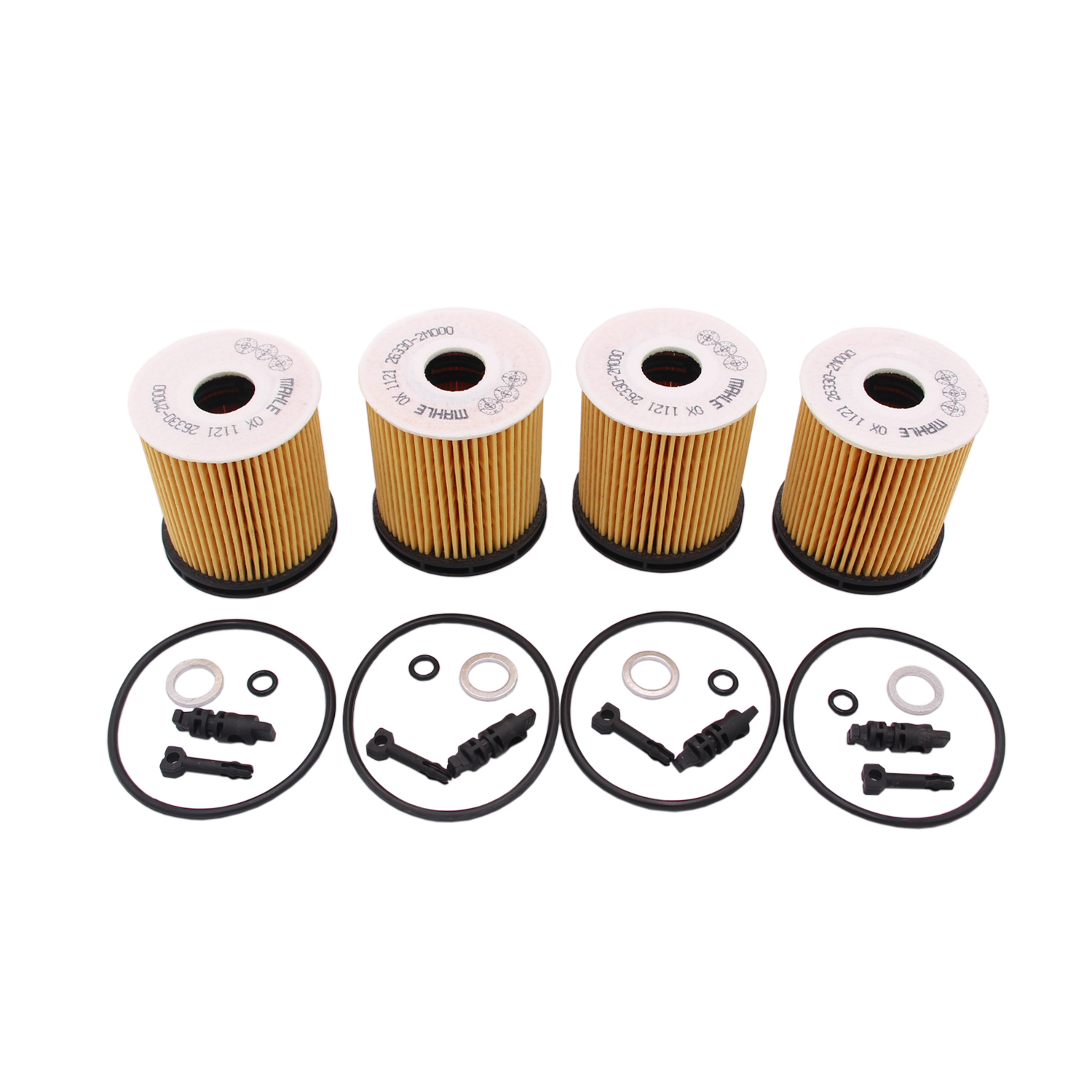 4 Set Oil Filter Pack W Seals 26350 2M000 Fit For 2019 2020 Kia Rio 1