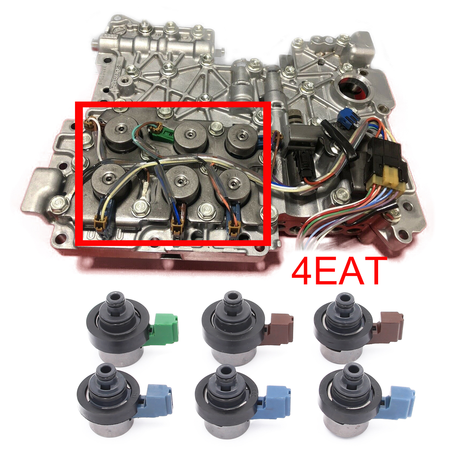 6PCS 4EAT Transmission Solenoids Kit Fits for Subaru Forester 2.5