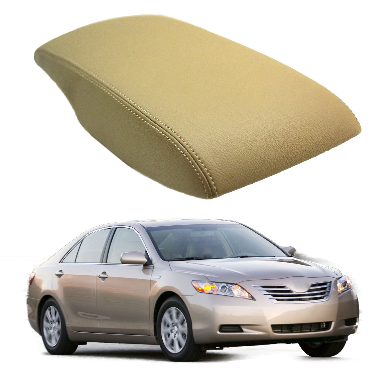 Beige Center Console Lid Armrest Leather Cover Fits for 20072011